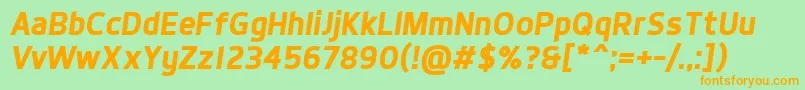 DynoBoldItalic Font – Orange Fonts on Green Background