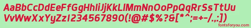 DynoBoldItalic Font – Red Fonts on Green Background