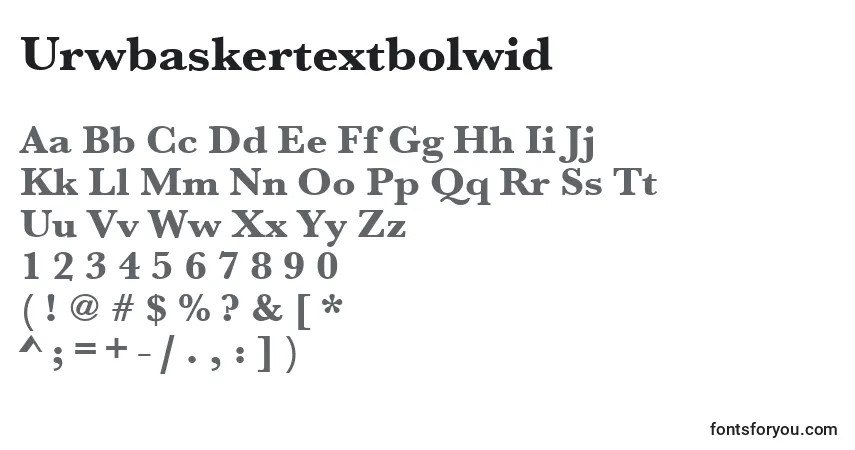 Schriftart Urwbaskertextbolwid – Alphabet, Zahlen, spezielle Symbole