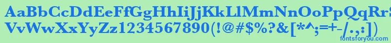 Urwbaskertextbolwid Font – Blue Fonts on Green Background