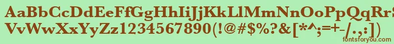 Шрифт Urwbaskertextbolwid – коричневые шрифты на зелёном фоне