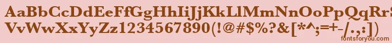 Шрифт Urwbaskertextbolwid – коричневые шрифты на розовом фоне