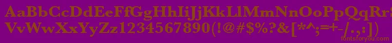 フォントUrwbaskertextbolwid – 紫色の背景に茶色のフォント