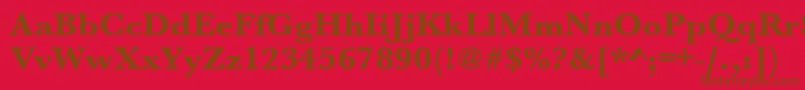 Fonte Urwbaskertextbolwid – fontes marrons em um fundo vermelho