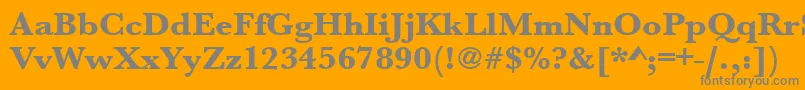 フォントUrwbaskertextbolwid – オレンジの背景に灰色の文字