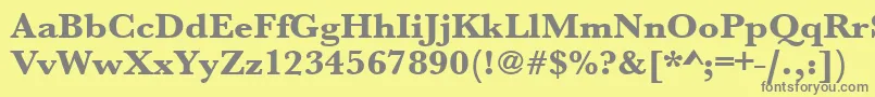 Urwbaskertextbolwid Font – Gray Fonts on Yellow Background