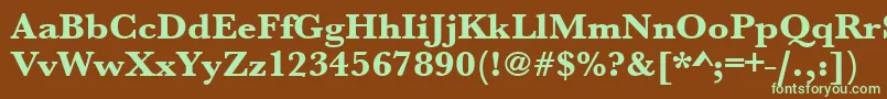 Urwbaskertextbolwid-fontti – vihreät fontit ruskealla taustalla