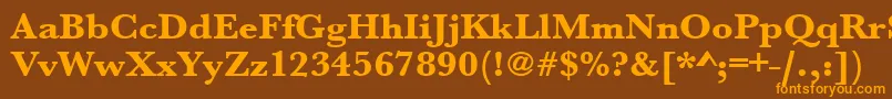 Urwbaskertextbolwid Font – Orange Fonts on Brown Background