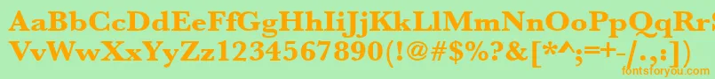 Urwbaskertextbolwid Font – Orange Fonts on Green Background