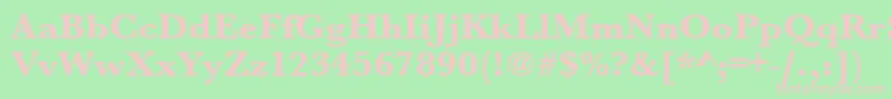 Urwbaskertextbolwid Font – Pink Fonts on Green Background