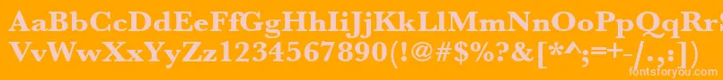 Urwbaskertextbolwid-Schriftart – Rosa Schriften auf orangefarbenem Hintergrund