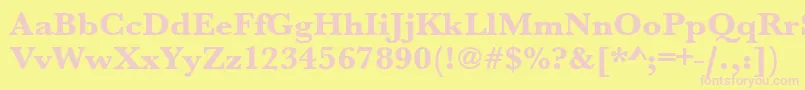 Urwbaskertextbolwid Font – Pink Fonts on Yellow Background