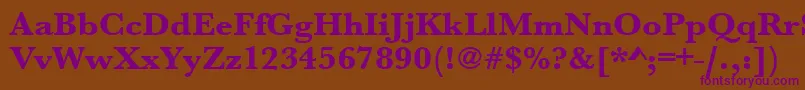 Urwbaskertextbolwid Font – Purple Fonts on Brown Background