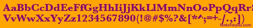 Urwbaskertextbolwid Font – Purple Fonts on Orange Background