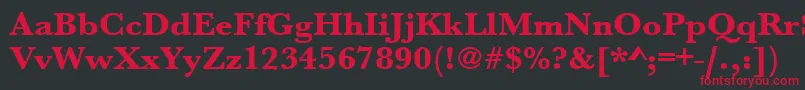 Шрифт Urwbaskertextbolwid – красные шрифты на чёрном фоне