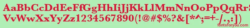 Urwbaskertextbolwid Font – Red Fonts on Green Background