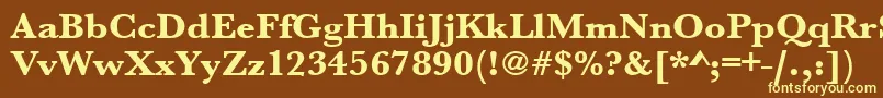 Urwbaskertextbolwid Font – Yellow Fonts on Brown Background