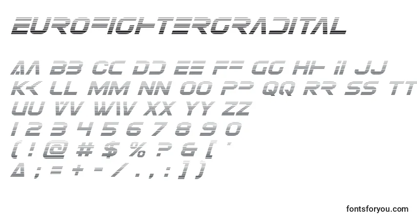 Schriftart Eurofightergradital – Alphabet, Zahlen, spezielle Symbole