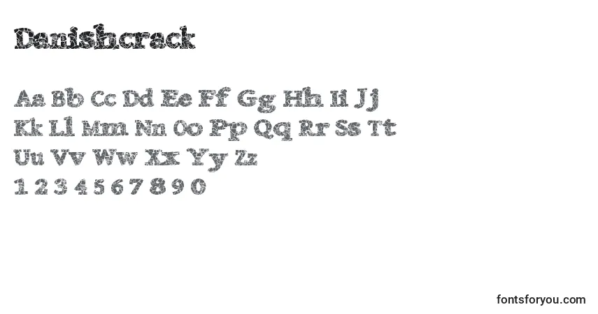 Schriftart Danishcrack – Alphabet, Zahlen, spezielle Symbole