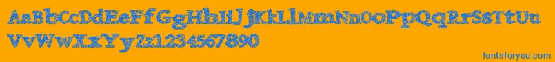 Danishcrack Font – Blue Fonts on Orange Background