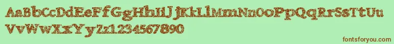 Danishcrack Font – Brown Fonts on Green Background