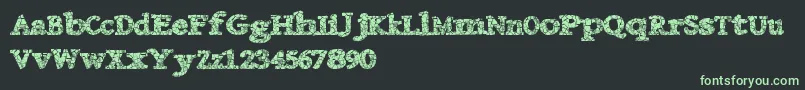 フォントDanishcrack – 黒い背景に緑の文字