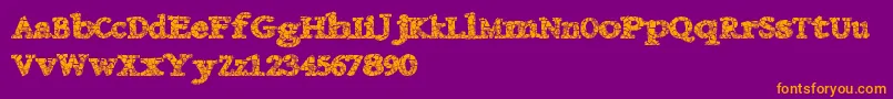 Danishcrack-fontti – oranssit fontit violetilla taustalla