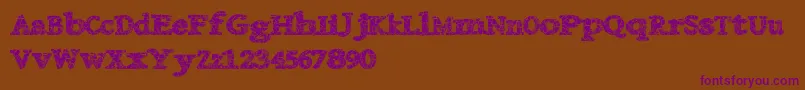 Danishcrack-fontti – violetit fontit ruskealla taustalla