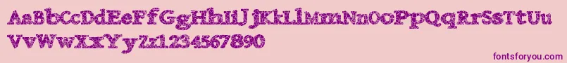 Danishcrack-Schriftart – Violette Schriften auf rosa Hintergrund