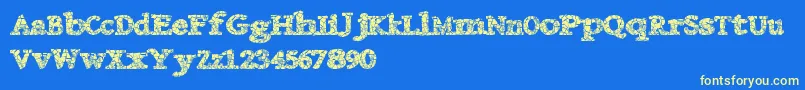 Danishcrack Font – Yellow Fonts on Blue Background
