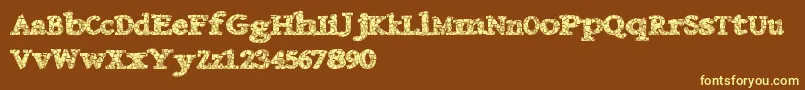 Danishcrack-fontti – keltaiset fontit ruskealla taustalla