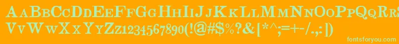 Judgessc Font – Green Fonts on Orange Background