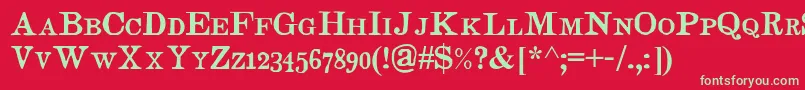 Judgessc Font – Green Fonts on Red Background