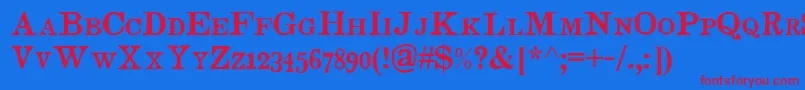 Judgessc Font – Red Fonts on Blue Background