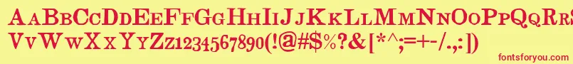 Judgessc Font – Red Fonts on Yellow Background