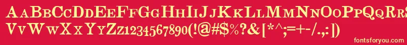 Judgessc Font – Yellow Fonts on Red Background