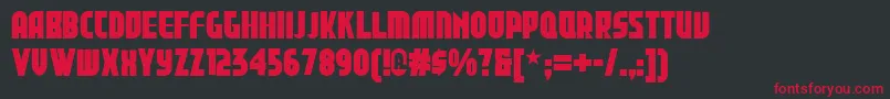フォントShallwegdansknf – 黒い背景に赤い文字