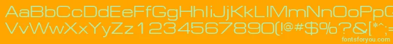 Ft91Normal Font – Green Fonts on Orange Background