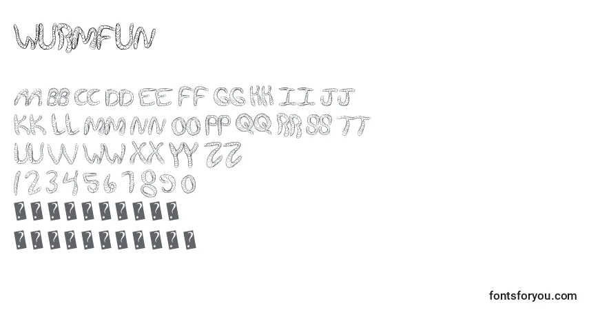 Schriftart Wurmfun – Alphabet, Zahlen, spezielle Symbole