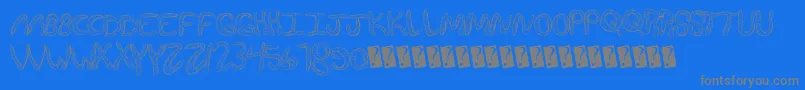 Wurmfun-Schriftart – Graue Schriften auf blauem Hintergrund
