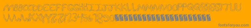 Wurmfun-Schriftart – Graue Schriften auf orangefarbenem Hintergrund