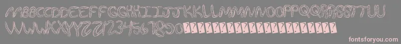 Wurmfun-Schriftart – Rosa Schriften auf grauem Hintergrund