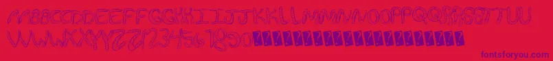 Шрифт Wurmfun – фиолетовые шрифты на красном фоне