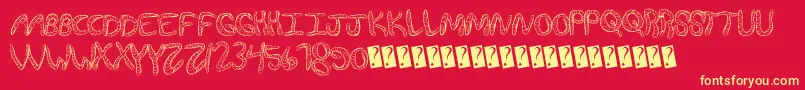 Wurmfun Font – Yellow Fonts on Red Background