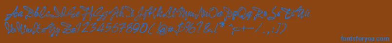 BadGong Font – Blue Fonts on Brown Background