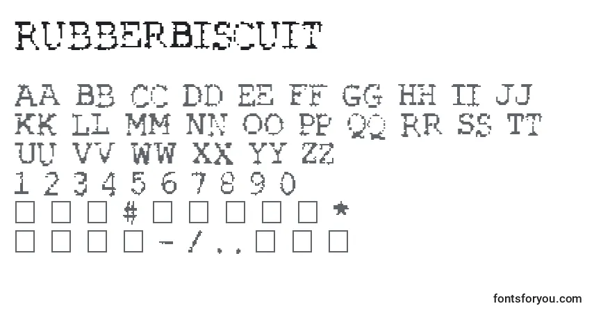 A fonte RubberBiscuit – alfabeto, números, caracteres especiais