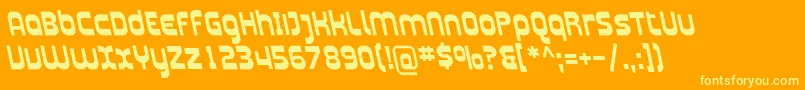 Plasma16-Schriftart – Gelbe Schriften auf orangefarbenem Hintergrund