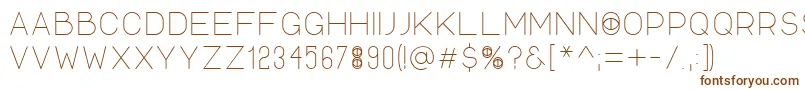 VoodooeyetitleUltralight-fontti – ruskeat fontit valkoisella taustalla