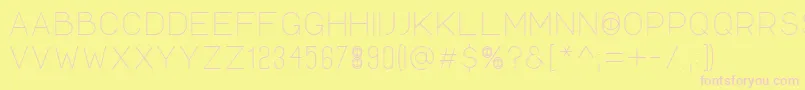 VoodooeyetitleUltralight-fontti – vaaleanpunaiset fontit keltaisella taustalla
