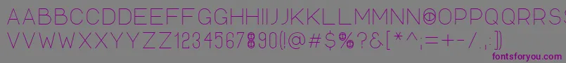 Шрифт VoodooeyetitleUltralight – фиолетовые шрифты на сером фоне